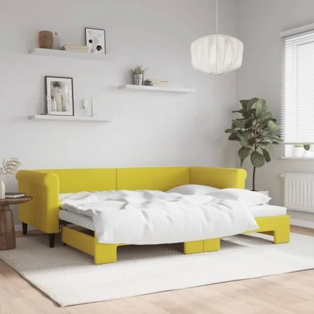 Ausziehbares Schlafsofa aus gelbem Samt, 90 x 200 cm von vidaXL, Betten und Lattenroste - Ref: Foro24-3197776, Preis: 249,22 ...