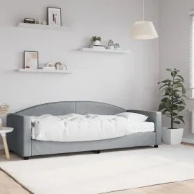 Sofa bed with light gray fabric mattress 80x200 cm by vidaXL, Beds and slatted bases - Ref: Foro24-3197165, Price: 311,85 €, ...