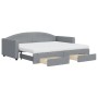 Trundle sofa bed with drawers light gray fabric 90x200 cm by vidaXL, Beds and slatted bases - Ref: Foro24-3197242, Price: 479...