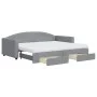Trundle sofa bed with drawers light gray fabric 90x200 cm by vidaXL, Beds and slatted bases - Ref: Foro24-3197242, Price: 481...