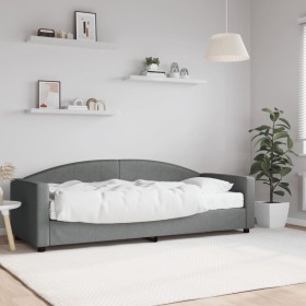 Sofá cama con colchón tela gris oscuro 80x200 cm