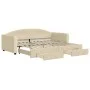 Trundle sofa bed with drawers cream fabric 90x200 cm by vidaXL, Beds and slatted bases - Ref: Foro24-3197228, Price: 291,10 €...
