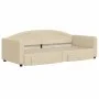 Trundle sofa bed with drawers cream fabric 90x200 cm by vidaXL, Beds and slatted bases - Ref: Foro24-3197228, Price: 291,10 €...