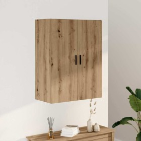 Armario de pared madera ingeniería marrón roble 69,5x34x90 cm