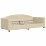 Trundle sofa bed with drawers cream fabric 90x200 cm by vidaXL, Beds and slatted bases - Ref: Foro24-3197228, Price: 291,10 €...