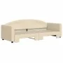 Ausziehbares Schlafsofa, cremefarbener Stoff, 80 x 200 cm von vidaXL, Betten und Lattenroste - Ref: Foro24-3197187, Preis: 24...