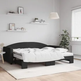 Trundle sofa bed with black fabric mattress 90x200 cm by vidaXL, Beds and slatted bases - Ref: Foro24-3197208, Price: 444,34 ...