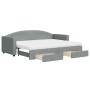 Trundle sofa bed with drawers light gray fabric 80x200 cm by vidaXL, Beds and slatted bases - Ref: Foro24-3197237, Price: 448...