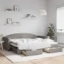 Sofá cama nido con cajones tela gris taupe 90x200 cm de vidaXL, Camas y somieres - Ref: Foro24-3197227, Precio: 291,94 €, Des...