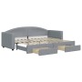 Trundle sofa bed with drawers light gray fabric 80x200 cm by vidaXL, Beds and slatted bases - Ref: Foro24-3197219, Price: 285...