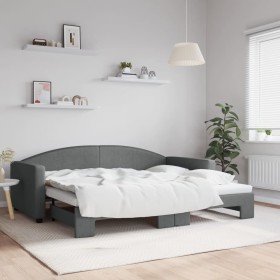 Sofá cama nido tela gris oscuro 90x200 cm de vidaXL, Camas y somieres - Ref: Foro24-3197189, Precio: 235,55 €, Descuento: %