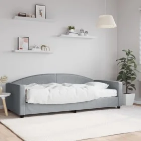 Sofa bed with light gray fabric mattress 90x200 cm by vidaXL, Beds and slatted bases - Ref: Foro24-3197170, Price: 331,20 €, ...
