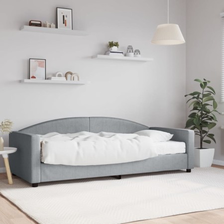 Sofa bed with light gray fabric mattress 90x200 cm by vidaXL, Beds and slatted bases - Ref: Foro24-3197170, Price: 313,96 €, ...