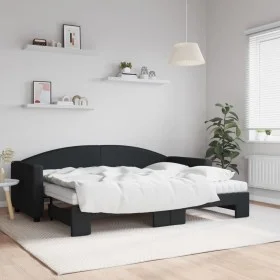 Trundle sofa bed with black fabric mattress 80x200 cm by vidaXL, Beds and slatted bases - Ref: Foro24-3197203, Price: 419,08 ...