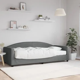 Sofa bed with dark gray fabric mattress 90x200 cm by vidaXL, Beds and slatted bases - Ref: Foro24-3197171, Price: 332,44 €, D...