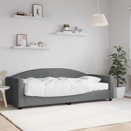 Sofa bed with dark gray fabric mattress 90x200 cm by vidaXL, Beds and slatted bases - Ref: Foro24-3197171, Price: 332,44 €, D...