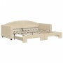 Sofá cama nido tela crema 90x200 cm de vidaXL, Camas y somieres - Ref: Foro24-3197192, Precio: 250,97 €, Descuento: %
