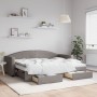 Sofá cama nido con cajones tela gris taupe 80x200 cm de vidaXL, Camas y somieres - Ref: Foro24-3197222, Precio: 288,81 €, Des...