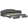 Sofá cama nido con cajones tela gris oscuro 80x200 cm de vidaXL, Camas y somieres - Ref: Foro24-3197220, Precio: 292,52 €, De...
