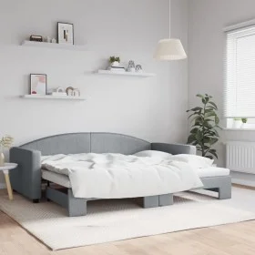 Sofá cama nido tela gris claro 90x200 cm de vidaXL, Camas y somieres - Ref: Foro24-3197188, Precio: 251,70 €, Descuento: %