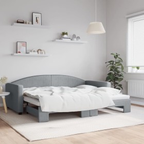 Sofá cama nido tela gris claro 90x200 cm de vidaXL, Camas y somieres - Ref: Foro24-3197188, Precio: 251,24 €, Descuento: %