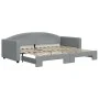 Trundle sofa bed light gray fabric 90x200 cm by vidaXL, Beds and slatted bases - Ref: Foro24-3197188, Price: 251,69 €, Discou...