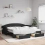 Sofá cama nido con cajones tela negro 100x200 cm de vidaXL, Camas y somieres - Ref: Foro24-3197249, Precio: 472,35 €, Descuen...