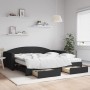 Trundle sofa bed with drawers black fabric 100x200 cm by vidaXL, Beds and slatted bases - Ref: Foro24-3197249, Price: 480,47 ...