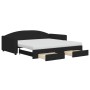 Trundle sofa bed with drawers black fabric 100x200 cm by vidaXL, Beds and slatted bases - Ref: Foro24-3197249, Price: 480,47 ...