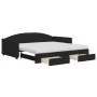 Trundle sofa bed with drawers black fabric 100x200 cm by vidaXL, Beds and slatted bases - Ref: Foro24-3197249, Price: 471,51 ...