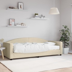 Schlafsofa mit cremefarbener Stoffmatratze 90x200 cm von vidaXL, Betten und Lattenroste - Ref: Foro24-3197174, Preis: 314,96 ...