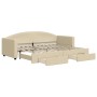 Sofá cama nido con cajones tela color crema 80x200 cm de vidaXL, Camas y somieres - Ref: Foro24-3197223, Precio: 290,44 €, De...