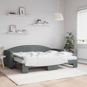 Sofá cama nido con colchón tela gris oscuro 80x200 cm