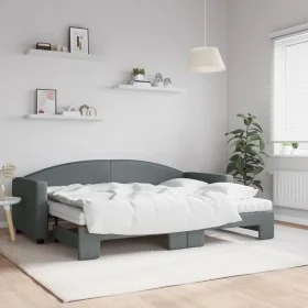 Trundle sofa bed with dark gray fabric mattress 80x200 cm by vidaXL, Beds and slatted bases - Ref: Foro24-3197202, Price: 424...