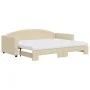 Trundle sofa bed with cream fabric mattress 90x200 cm by vidaXL, Beds and slatted bases - Ref: Foro24-3197210, Price: 444,60 ...