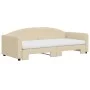 Trundle sofa bed with cream fabric mattress 90x200 cm by vidaXL, Beds and slatted bases - Ref: Foro24-3197210, Price: 444,60 ...