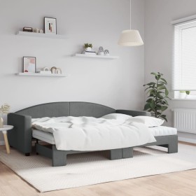 Trundle sofa bed with dark gray fabric mattress 90x200 cm by vidaXL, Beds and slatted bases - Ref: Foro24-3197207, Price: 422...