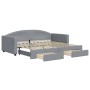 Sofá cama nido con cajones tela gris claro 90x200 cm de vidaXL, Camas y somieres - Ref: Foro24-3197224, Precio: 290,24 €, Des...
