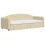 Trundle sofa bed with drawers cream fabric 80x200 cm by vidaXL, Beds and slatted bases - Ref: Foro24-3197241, Price: 456,98 €...