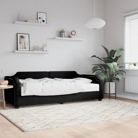 Sofa bed with black fabric mattress 90x200 cm by vidaXL, Beds and slatted bases - Ref: Foro24-3197618, Price: 334,17 €, Disco...