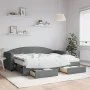 Sofá cama nido con cajones tela gris oscuro 80x200 cm de vidaXL, Camas y somieres - Ref: Foro24-3197238, Precio: 461,91 €, De...