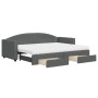 Trundle sofa bed with drawers dark gray fabric 80x200 cm by vidaXL, Beds and slatted bases - Ref: Foro24-3197238, Price: 460,...
