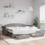 Sofá cama nido con cajones tela gris taupe 90x200 cm de vidaXL, Camas y somieres - Ref: Foro24-3197245, Precio: 481,07 €