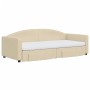 Ausziehbares Schlafsofa mit Schubladen, cremefarbener Stoff, 90 x 200 cm von vidaXL, Betten und Lattenroste - Ref: Foro24-319...