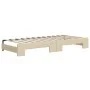 Trundle sofa bed with drawers cream fabric 90x200 cm by vidaXL, Beds and slatted bases - Ref: Foro24-3197246, Price: 481,00 €...