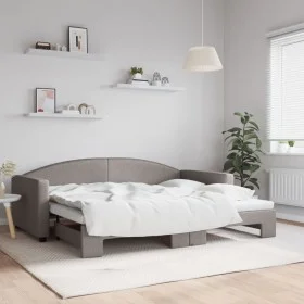 Sofá cama nido tela gris taupe 90x200 cm de vidaXL, Camas y somieres - Ref: Foro24-3197191, Precio: 252,97 €, Descuento: %
