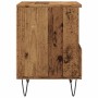 Mesita de noche madera ingeniería madera envejecida 40x35x50 cm