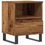 Mesita de noche madera ingeniería madera envejecida 40x35x50 cm