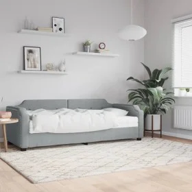 Sofa bed with light gray fabric mattress 90x190 cm by vidaXL, Beds and slatted bases - Ref: Foro24-3197626, Price: 306,71 €, ...