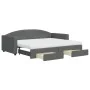 Sofá cama nido con cajones tela gris oscuro 90x200 cm de vidaXL, Camas y somieres - Ref: Foro24-3197243, Precio: 481,79 €, De...